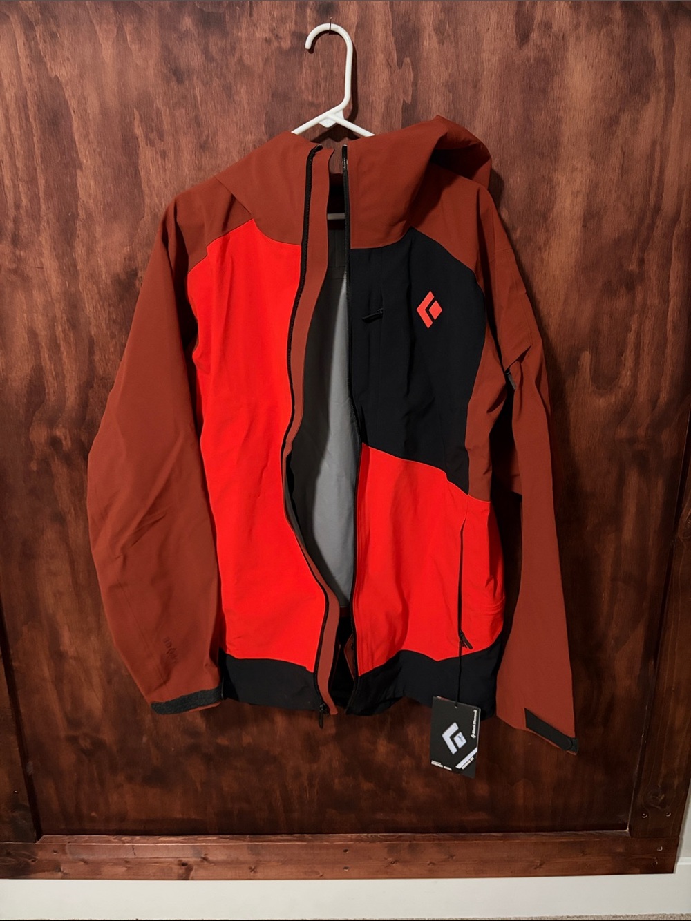 Black Diamond Red and Rust Men's Ski Shell Jacket